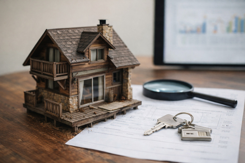 老朽化した別荘と鍵